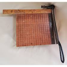 Antique Paper Cutter by Milton Bradley, Wood and Cast Iron ...