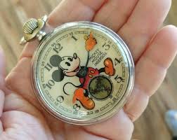 Antique Disney Mickey Mouse Ingersoll Pocket Watch - Etsy