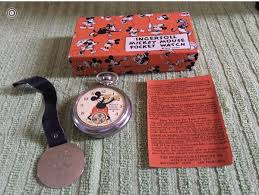 1933- WALT DISNEY MICKEY MOUSE- INGERSOLL POCKET WATCH & FOB ...
