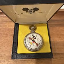 VINTAGE WALT DISNEY BRADLEY MICKEY MOUSE MANUAL WIND POCKET ...