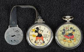 2 1930s Ingersoll Mickey Mouse Pocket Watches