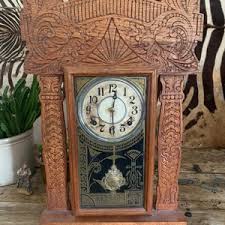 Antique E. Ingraham Clock - Kitchen Mantle Parlor Clock - Gingerbread Style Walnut Wood - Shabby Chic - Farmhouse - Victorian - Etsy Denmark