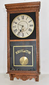 Oak Regulator Wall Clock Signed Sessions Clock Co.
