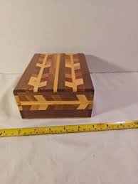 Vintage Handmade Wood Box Inlay Decorative Jewelry Storage | eBay