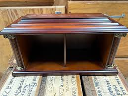 beautiful Bombay cd media storage holder shelf, heavy wood w/ end columns with brass accents for Sale in Middletown, NY - OfferUp