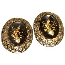 Similar Items to Siam Silver Tone Metal Clip Earrings