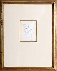 Dimitrie Berea, Portrait Sketch, Pen on paper, signed and ...