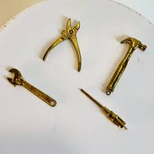 Four Piece Cracker Jack Prize Metal Tiny Tool Set Intercast ...