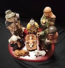 Vintage Hand Painted Porcelain Nativity Scene Set Of 8 Tall ...