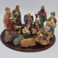 Vtg. Porcelain Nativity Set Home For The Holidays 12 Pc ...