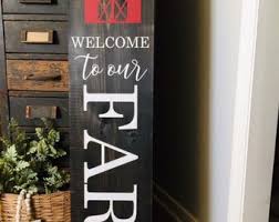 Welcome to Our Farm Sign: Hand-painted Wood Porch ...