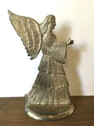 Vintage Christmas Angel Candle Holder~ Silver Plated Angel ...