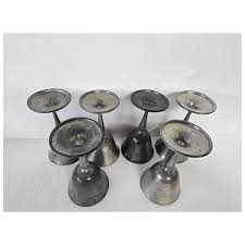 Vintage 5 1/4" Handmade Pewter Goblets by "White" Set of 6. For Sale at Ruby Lane