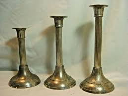 3 vintage candlesticks columnar pillar silver-plated candlestick candle stand | eBay