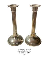 Vintage Silver Plated Hand Made Candleholders,1970's - Etsy Israel