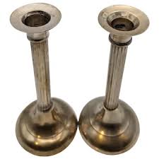 Similar Items to Silver Plated 8" Column Candlesticks set of 2