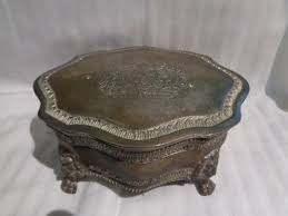 VINTAGE Silver Plated TRINKET JEWELRY BOX Lion Claw Footed ...