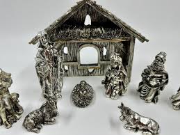 Christmas Nativity Set International Silver Co 11 Piece ...