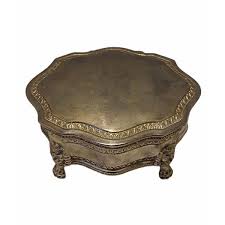 Silver Plated Vintage Jewelry Box with Lion Head Claw Foot and Velvet Lining | eBay