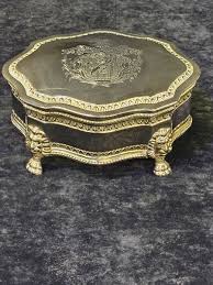 International Silver Company Silver Plated Jewerly Box With Lion Crest | eBay