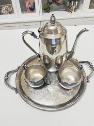 Vintage Silver Plated Tea Serving Set - Etsy