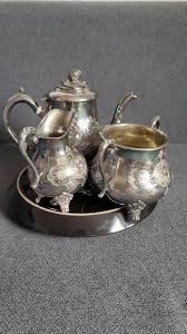 Antique Silver-plated Tea Set - Etsy