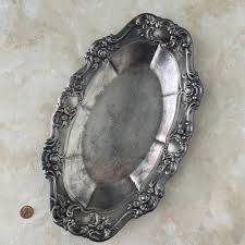 Silver Vintage Tray with Floral Edge ~ Oblong – Champagne & Grit