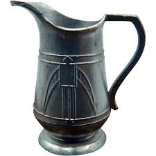 Antique c.1920 Art Deco German Metal PITCHER 1:12 Dollhouse ...