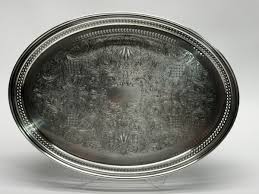 VINTAGE WM ROGERS MFG CO SILVER PLATED 16x12 SERVING TRAY ...
