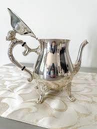 Silver Coffee/tea/creamer Set With Ornate Detailed Design - Etsy