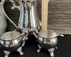 Silver Coated Brass Tea Set: E.P. Elegance Teapot, Creamer ...