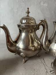 Vintage Tea and Coffee Set in Silvery Metal - Etsy