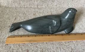 Canadian art sculpture carved soapstone seal bottom signed | eBay