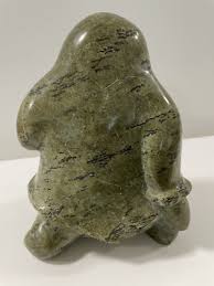 SUPERB SIGNED INUIT STONE CARVING PACIFIC NW 1974 ART SOAPSTONE GREEN 8x6x5” | eBay