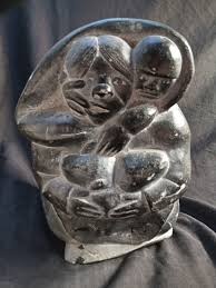 Vtg Nowya Povungnituk Soapstone Sculpture Canadian Eskimo Inuit Mother Child | eBay