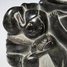 Sold at Auction: Adamie Anauta, Inuit carved stone sculpture, 1974