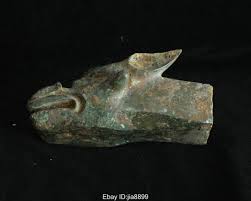 7.2" Old Chinese Ancient Bronze Ware Dynasty Palace Dragon ...