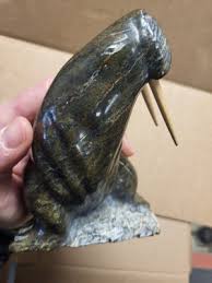 Vintage Inuit Walrus Soapstone Statue Figurine | eBay