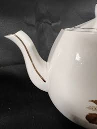 VIntage Ellgreave Wood & Sons Teapot Sunflowers Gold Trim England | eBay