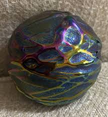 1991 Glass Eye Studio Iridescent Art Glass Round Paperweight | eBay