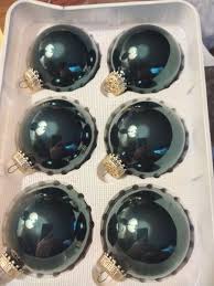 Christmas by Krebs 6 Vintage Bluegreen Glass Ball Ornaments ...