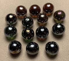 Vtg Vacor Green And Orange Iridescent Transparent Marble 14 ...