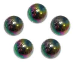 Pk 5 25mm Meteor Glass Mega Marble Shooters Vacor Iridescent ...