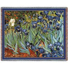 Van Goghs Irises Woven Throw Blanket | Art & Home