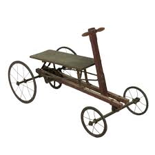 Antique Four Wheel Wood and Metal Cart | Grandview Mercantile