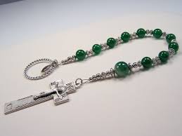 Green Agate Penal Rosary, Celtic Crucifix – St Patrick Medal ...