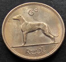 Ireland 1964 | Irish 6d | Six Pence | Wolfhound | KM.13a ...