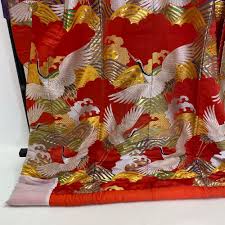 Japanese kimono colored uchikake furisode embroidery vintage ...