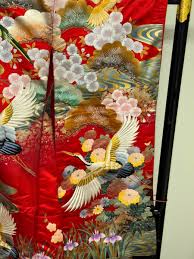 Japanese Vintage Kimono Uchikake silk gold Embroidery ...