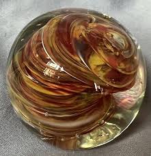 Beautiful Vintage Blown Glass Multi Color Paperweight~2”H X ...